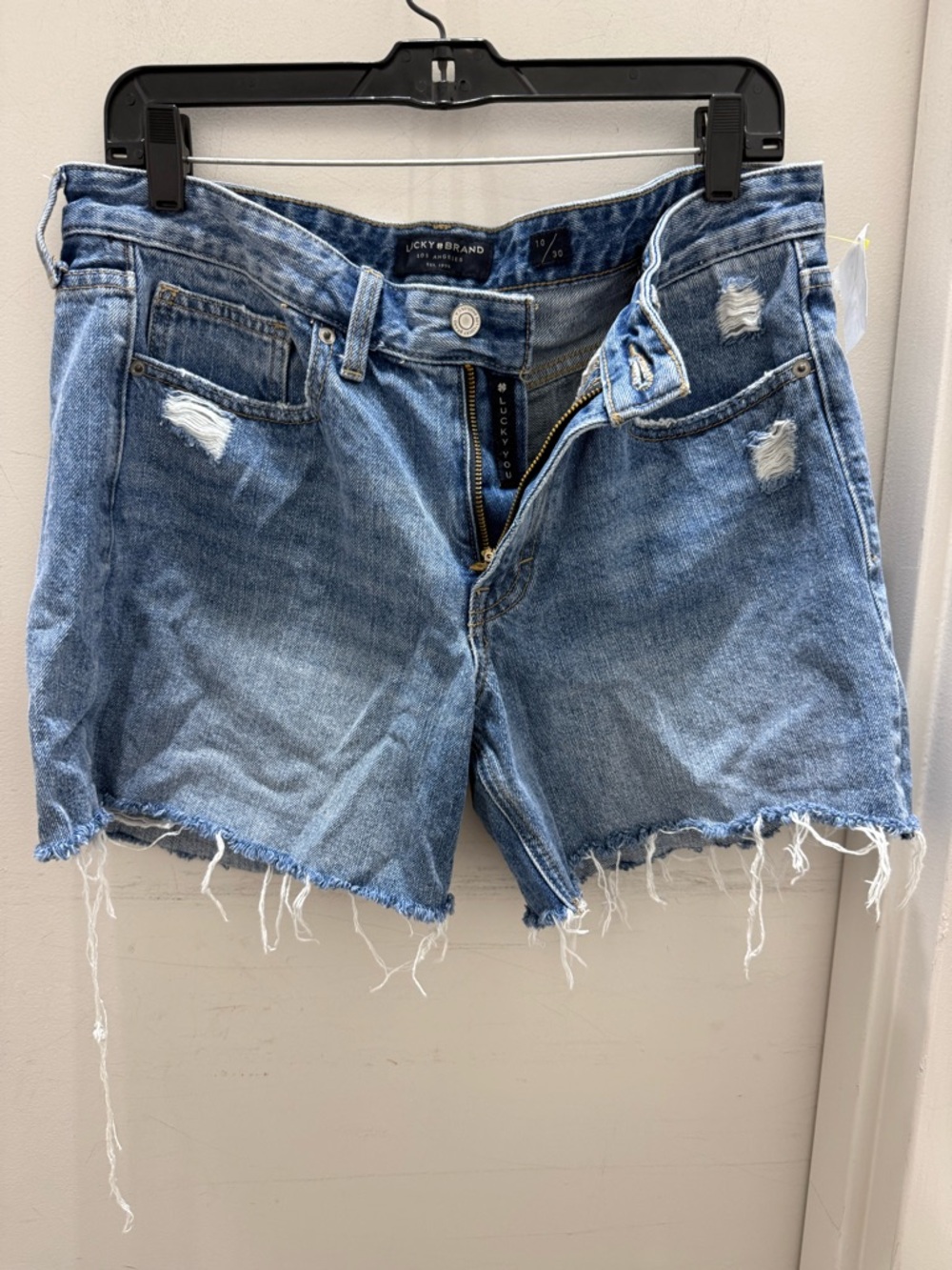 Lucky Brand Women's Distressed Boyfriend Blue Denim Cutoff Shorts